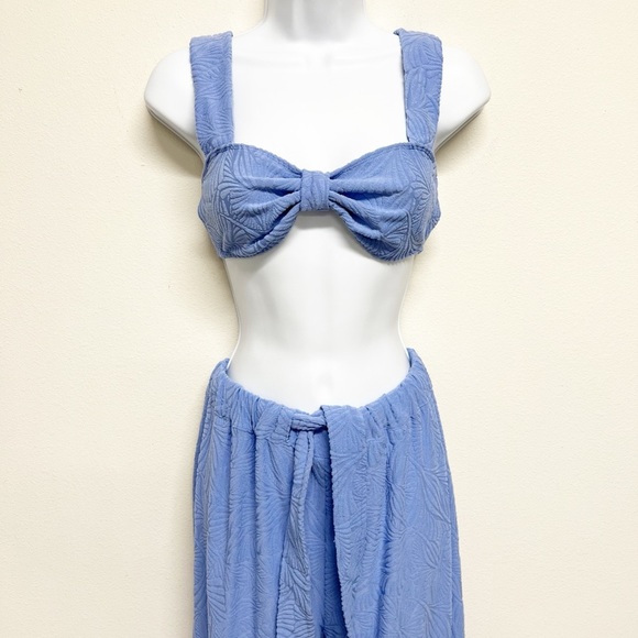 LPA Womens Periwinkle Patterned Terrycloth Giorgia Top and Pant Coord Set - Picture 3 of 10